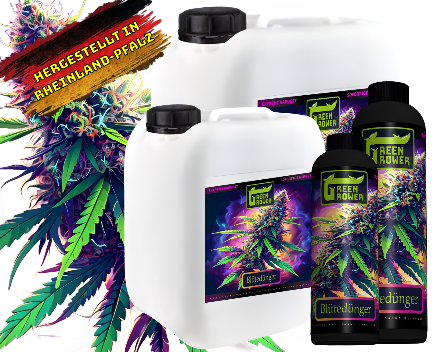Blütedünger für Grower – Green Grower 0.5L - 10L| Hoher Phosphoranteil für maximale Blüten-10L