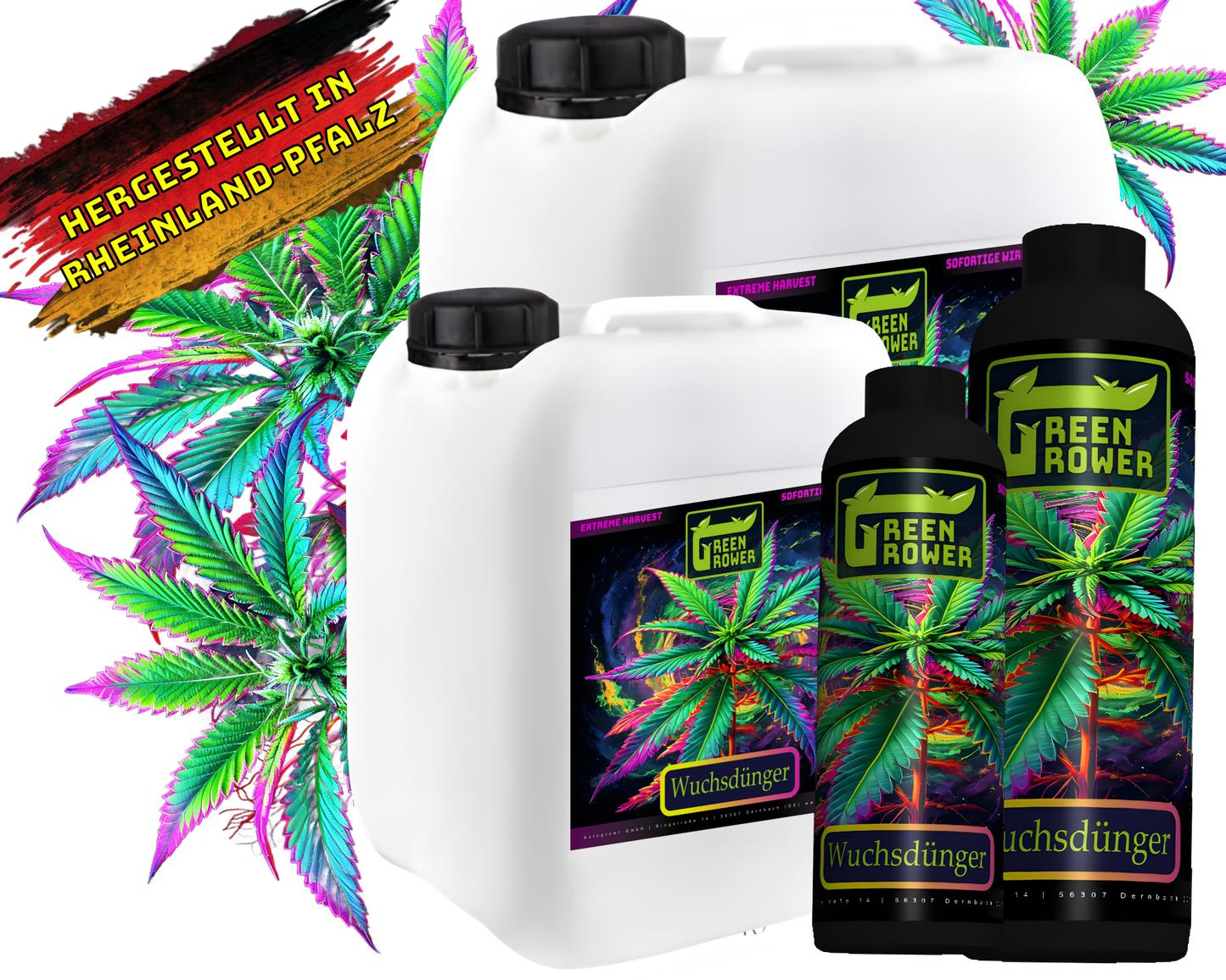 Wuchsdünger für Grower –– Green Grower 0.5L - 10L | Kräftiges Pflanzenwachstum